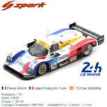 Modelauto 1:43 | Spark S3542 | Cougar C 28 LM | Courage Compétition 1992 #56 - .Saldaña - D.Morin - J.Yvon Modelauto 1:43 | Spark S3542 | Cougar C 28 LM | Courage Compétition 1992 #56 - .Saldaña - D.Morin - J.Yvon
