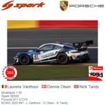 Modelauto 1:43 | Spark SB502 | Porsche 911 GT3 R | KCMG 2022 #47 - L.Vanthoor - D.Olsen - N.Tandy Modelauto 1:43 | Spark SB502 | Porsche 911 GT3 R | KCMG 2022 #47 - L.Vanthoor - D.Olsen - N.Tandy