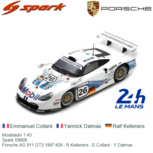 Modelauto 1:43 | Spark S9908 | Porsche AG 911 GT3 1997 #26 - R.Kelleners - E.Collard - Y.Dalmas Modelauto 1:43 | Spark S9908 | Porsche AG 911 GT3 1997 #26 - R.Kelleners - E.Collard - Y.Dalmas