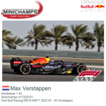 Modelauto 1:43 | Minichamps 417220101 | Red Bull Racing RB18 RBPT 2022 #1 - M.Verstappen Modelauto 1:43 | Minichamps 417220101 | Red Bull Racing RB18 RBPT 2022 #1 - M.Verstappen