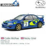 Modelauto 1:18 | Solido 1807402 | Subaru Impreza 22B 1998 #3 - C.McRae - N.Grist Modelauto 1:18 | Solido 1807402 | Subaru Impreza 22B 1998 #3 - C.McRae - N.Grist