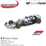 Modelauto 1:43 | Minichamps 417220110 | Alpha Tauri AT03 | Scuderia AlphaTauri 2022 #10 - P.Gasly Modelauto 1:43 | Minichamps 417220110 | Alpha Tauri AT03 | Scuderia AlphaTauri 2022 #10 - P.Gasly