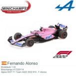 Modelauto 1:43 | Minichamps 417220114 | Alpine BWT F1 Team A522 2022 #14 - F.Alonso Modelauto 1:43 | Minichamps 417220114 | Alpine BWT F1 Team A522 2022 #14 - F.Alonso