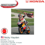 Motorfiets 1:12 | Minichamps 122061169 | Honda RC211V 2006 #69 - N.Hayden Motorfiets 1:12 | Minichamps 122061169 | Honda RC211V 2006 #69 - N.Hayden