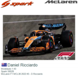 Modelauto 1:43 | Spark S8528 | McLaren F1 MCL36 2022 #3 - D.Ricciardo Modelauto 1:43 | Spark S8528 | McLaren F1 MCL36 2022 #3 - D.Ricciardo