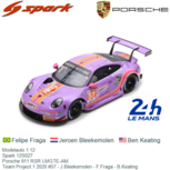 Modelauto 1:12 | Spark 12S027 | Porsche 911 RSR LMGTE-AM | Team Project 1 2020 #57 - J.Bleekemolen - F.Fraga - B.Keating Modelauto 1:12 | Spark 12S027 | Porsche 911 RSR LMGTE-AM | Team Project 1 2020 #57 - J.Bleekemolen - F.Fraga - B.Keating