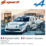 Modelauto 1:43 | Spark S6700 | Alpine A110 Rally WRC 2022 #48 - R.Astier - F.Vauclare Modelauto 1:43 | Spark S6700 | Alpine A110 Rally WRC 2022 #48 - R.Astier - F.Vauclare