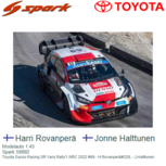 Modelauto 1:43 | Spark S6692 | Toyota Gazoo Racing GR Yaris Rally1 WRC 2022 #69 - H.Rovanperä - J.Halttunen Modelauto 1:43 | Spark S6692 | Toyota Gazoo Racing GR Yaris Rally1 WRC 2022 #69 - H.Rovanperä - J.Halttunen