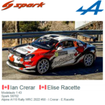 Modelauto 1:43 | Spark S6702 | Alpine A110 Rally WRC 2022 #50 - I.Crerar - E.Racette Modelauto 1:43 | Spark S6702 | Alpine A110 Rally WRC 2022 #50 - I.Crerar - E.Racette