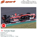 Modelauto 1:43 | Spark SJ110 | Dallara HR-417E Honda | Team Mugen M-Tec 2022 #1 - T.Nojiri Modelauto 1:43 | Spark SJ110 | Dallara HR-417E Honda | Team Mugen M-Tec 2022 #1 - T.Nojiri