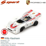 Modelauto 1:43 | Spark SG829 | Porsche 917/10TC 1972 #1 - W.Kauhsen Modelauto 1:43 | Spark SG829 | Porsche 917/10TC 1972 #1 - W.Kauhsen