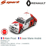Modelauto 1:43 | Spark SF197 | Renault 5 Turbo 1982 #5 - A.Prost - J.Andrié Modelauto 1:43 | Spark SF197 | Renault 5 Turbo 1982 #5 - A.Prost - J.Andrié