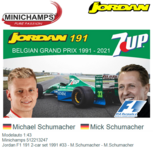 Modelauto 1:43 | Minichamps 512213247 | Jordan F1 191 2-car set 1991 #33 - M.Schumacher - M.Schumacher Modelauto 1:43 | Minichamps 512213247 | Jordan F1 191 2-car set 1991 #33 - M.Schumacher - M.Schumacher