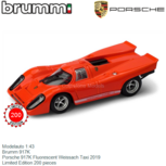 Modelauto 1:43 | Brumm 917K | Porsche 917K Fluorescent Weissach Taxi 2019 Modelauto 1:43 | Brumm 917K | Porsche 917K Fluorescent Weissach Taxi 2019