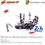 Figuur 1:43 | Spark 43AC012 | Porsche GT Team 911 GT3 2018 #91 - R.Lietz - F.Makowiecki - G.Bruni Figuur 1:43 | Spark 43AC012 | Porsche GT Team 911 GT3 2018 #91 - R.Lietz - F.Makowiecki - G.Bruni