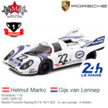 Modelauto 1:18 | CMR CMR135 | Porsche 917 K | Martini Porsche Racing 1971 #22 France / Le Mans 24 Hours Modelauto 1:18 | CMR CMR135 | Porsche 917 K | Martini Porsche Racing 1971 #22 France / Le Mans 24 Hours