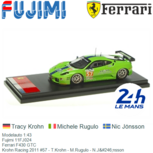 Modelauto 1:43 | Fujimi 11FJ024 | Ferrari F430 GTC | Krohn Racing 2011 #57 - T.Krohn - M.Rugulo - N.Jönsson Modelauto 1:43 | Fujimi 11FJ024 | Ferrari F430 GTC | Krohn Racing 2011 #57 - T.Krohn - M.Rugulo - N.Jönsson