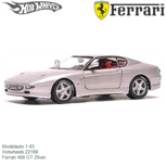 Modelauto 1:43 | Hotwheels 22169 | Ferrari 456 GT Zilver Modelauto 1:43 | Hotwheels 22169 | Ferrari 456 GT Zilver