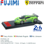 Modelauto 1:43 | Fujimi 1343005 | Ferrari 458 Italia GT2 | Krohn Racing 2012 #57 - T.Krohn - M.Rugolo - N.Jönsson Modelauto 1:43 | Fujimi 1343005 | Ferrari 458 Italia GT2 | Krohn Racing 2012 #57 - T.Krohn - M.Rugolo - N.Jönsson