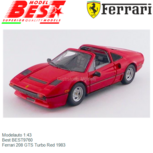 Modelauto 1:43 | Best BEST9760 | Ferrari 208 GTS Turbo Red 1983 Modelauto 1:43 | Best BEST9760 | Ferrari 208 GTS Turbo Red 1983