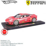 Modelauto 1:18 | Hotwheels K4146 | Ferrari F430 Challenge Rood 2008 #14 Modelauto 1:18 | Hotwheels K4146 | Ferrari F430 Challenge Rood 2008 #14