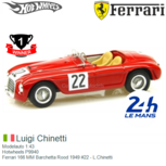 Modelauto 1:43 | Hotwheels P9940 | Ferrari 166 MM Barchetta Rood 1949 #22 France / Le Mans / 24 Hours Modelauto 1:43 | Hotwheels P9940 | Ferrari 166 MM Barchetta Rood 1949 #22 France / Le Mans / 24 Hours