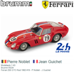 Modelauto 1:43 | Brumm R534 | Ferrari 250 GTO Red 1962 #19 - Pierre Noblet Modelauto 1:43 | Brumm R534 | Ferrari 250 GTO Red 1962 #19 - Pierre Noblet