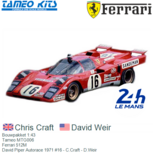 Bouwpakket 1:43 | Tameo MTG006 | Ferrari 512M | David Piper Autorace 1971 #16 France / Le Mans 24 Hours Bouwpakket 1:43 | Tameo MTG006 | Ferrari 512M | David Piper Autorace 1971 #16 France / Le Mans 24 Hours