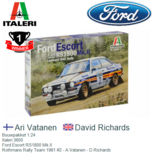 Bouwpakket 1:24 | Italeri 3650 | Ford Escort RS1800 Mk.II Rothmans Rally Team 1981 #2 Britain / Lombard RAC Rally Bouwpakket 1:24 | Italeri 3650 | Ford Escort RS1800 Mk.II Rothmans Rally Team 1981 #2 Britain / Lombard RAC Rally