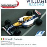 Modelauto 1:18 | Minichamps 110920006 | Williams Grand Prix Engineering FW14b 1992 #6 - Ricardo Patrese Modelauto 1:18 | Minichamps 110920006 | Williams Grand Prix Engineering FW14b 1992 #6 - Ricardo Patrese
