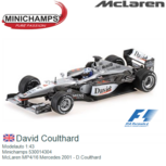 Modelauto 1:43 | Minichamps 530014304 | McLaren MP4/16 Mercedes 2001 - D.Coulthard Modelauto 1:43 | Minichamps 530014304 | McLaren MP4/16 Mercedes 2001 - D.Coulthard