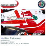 Modelauto 1:18 | Minichamps 117212307 | Alfa Romeo ORLEN C41 2021 #7 - K.Raikkonen Modelauto 1:18 | Minichamps 117212307 | Alfa Romeo ORLEN C41 2021 #7 - K.Raikkonen