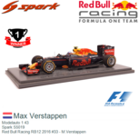 Modelauto 1:43 | Spark S5019 | Red Bull Racing RB12 2016 #33 - M.Verstappen Modelauto 1:43 | Spark S5019 | Red Bull Racing RB12 2016 #33 - M.Verstappen