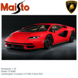Modelauto 1:18 | Maisto 31459R | Lamborghini Countach LPI 800-4 Red 2021 Modelauto 1:18 | Maisto 31459R | Lamborghini Countach LPI 800-4 Red 2021