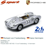 Modelauto 1:43 | Spark S9723 | Porsche 550A 1957 #33 - R.von Frankenberg - H.Herrmann Modelauto 1:43 | Spark S9723 | Porsche 550A 1957 #33 - R.von Frankenberg - H.Herrmann