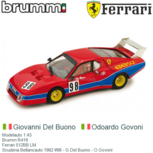 Modelauto 1:43 | Brumm R416 | Ferrari 512BB LM | Scuderia Bellancauto 1982 #98 - G.Del Buono - O.Govoni Modelauto 1:43 | Brumm R416 | Ferrari 512BB LM | Scuderia Bellancauto 1982 #98 - G.Del Buono - O.Govoni