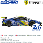 Modelauto 1:43 | Looksmart LSLM146 | Ferrari 488 GTE EVO LMGTE-AM | Inception Racing 2022 #59 - C.Ledogar - M.Klein - A.West Modelauto 1:43 | Looksmart LSLM146 | Ferrari 488 GTE EVO LMGTE-AM | Inception Racing 2022 #59 - C.Ledogar - M.Klein - A.West