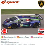 Modelauto 1:18 | Spark 18SB061 | Lamborghini Huracan GT3 EVO | Emil Frey Racing 2022 #63 - A.Costa - J.Aitken - M.Bortolotti Modelauto 1:18 | Spark 18SB061 | Lamborghini Huracan GT3 EVO | Emil Frey Racing 2022 #63 - A.Costa - J.Aitken - M.Bortolotti