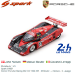 Modelauto 1:43 | Spark S9891 | Kremer Porsche Racing 962 CK 1992 #51 - M.Reuter - J.Nielsen - G.Lavaggi Modelauto 1:43 | Spark S9891 | Kremer Porsche Racing 962 CK 1992 #51 - M.Reuter - J.Nielsen - G.Lavaggi