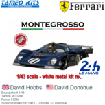 Bouwpakket 1:43 | Tameo MTG008 | Ferrari 512 M | Sunoco Penske 1971 #11 - D.Hobbs - D.Donohue Bouwpakket 1:43 | Tameo MTG008 | Ferrari 512 M | Sunoco Penske 1971 #11 - D.Hobbs - D.Donohue