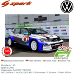 Modelauto 1:43 | Spark SG866 | Volkswagen Golf GTi TCR DSG | MSC Emstal e.V. im ADAC 2022 #66 - S.Schemmann - P.Elkmann - F.Halle - D.Fink Modelauto 1:43 | Spark SG866 | Volkswagen Golf GTi TCR DSG | MSC Emstal e.V. im ADAC 2022 #66 - S.Schemmann - P.Elkmann - F.Halle - D.Fink
