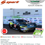 Modelauto 1:43 | Spark SG864 | Aston Martin Vantage AMR | TF Sport 2022 #90 - M.Martin - N.Thiim - M.Sørensen - D.Pittard Modelauto 1:43 | Spark SG864 | Aston Martin Vantage AMR | TF Sport 2022 #90 - M.Martin - N.Thiim - M.Sørensen - D.Pittard