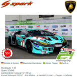 Modelauto 1:43 | Spark SG846 | Lamborghini Huracan GT3 Evo | Konrad Motorsport 2022 #7 - M.di Martino - M.Hackländer - J.Pepper - A.Jefferies Modelauto 1:43 | Spark SG846 | Lamborghini Huracan GT3 Evo | Konrad Motorsport 2022 #7 - M.di Martino - M.Hackländer - J.Pepper - A.Jefferies