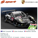 Modelauto 1:18 | Spark 18SG060 | Porsche 911 GT3 R | Toksport WRT 2022 #27 - M.Campbell - J.Andlauer - M.Jaminet Modelauto 1:18 | Spark 18SG060 | Porsche 911 GT3 R | Toksport WRT 2022 #27 - M.Campbell - J.Andlauer - M.Jaminet