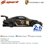 Modelauto 1:18 | Spark 18S825 | Porsche 911 RSR-19 LMGTE-AM | Hardpoint Motorsport 2022 #99 - A.Picariello - M.Rump - A.Haryanto Modelauto 1:18 | Spark 18S825 | Porsche 911 RSR-19 LMGTE-AM | Hardpoint Motorsport 2022 #99 - A.Picariello - M.Rump - A.Haryanto