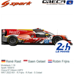 Modelauto 1:18 | Spark 18S810 | Oreca 07 Gibson LMP2 | WRT 2022 #31 - R.Frijns - R.Rast - S.Gelael Modelauto 1:18 | Spark 18S810 | Oreca 07 Gibson LMP2 | WRT 2022 #31 - R.Frijns - R.Rast - S.Gelael