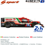 Modelauto 1:18 | Spark 18S806 | Oreca 07 Gibson LMP2 | Prema ORLEN Team 2022 #9 - L.Delétraz - L.Colombo - R.Kubica Modelauto 1:18 | Spark 18S806 | Oreca 07 Gibson LMP2 | Prema ORLEN Team 2022 #9 - L.Delétraz - L.Colombo - R.Kubica