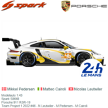 Modelauto 1:43 | Spark S8648 | Porsche 911 RSR-19 | Team Project 1 2022 #46 - N.Leutwiler - M.Pedersen - M.Cairoli Modelauto 1:43 | Spark S8648 | Porsche 911 RSR-19 | Team Project 1 2022 #46 - N.Leutwiler - M.Pedersen - M.Cairoli