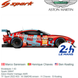 Modelauto 1:43 | Spark S8647 | Aston Martin Vantage AMR | TF Sport 2022 #33 - M.Sørensen - H.Chaves - B.Keating Modelauto 1:43 | Spark S8647 | Aston Martin Vantage AMR | TF Sport 2022 #33 - M.Sørensen - H.Chaves - B.Keating