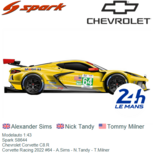 Modelauto 1:43 | Spark S8644 | Chevrolet Corvette C8.R | Corvette Racing 2022 #64 - A.Sims - N.Tandy - T.Milner Modelauto 1:43 | Spark S8644 | Chevrolet Corvette C8.R | Corvette Racing 2022 #64 - A.Sims - N.Tandy - T.Milner